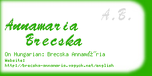 annamaria brecska business card